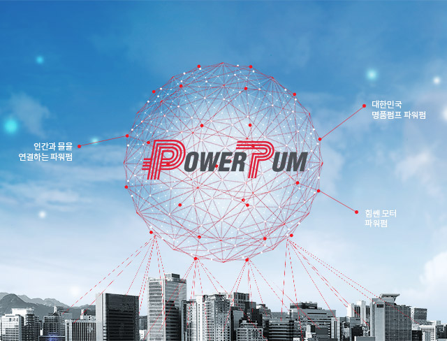 POWER PUM = 대한민국 명품펌프 파워펌, 인간과 물을 연결하는 파워펌, 힘쎈 모터 파워펌